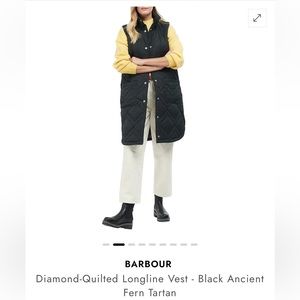 Barbour diamond-quilted longline vest